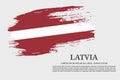 Latvia flag grunge brush and poster, vector Royalty Free Stock Photo