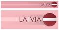 LATVIA flag horizontal web banner in modern neomorphism style. Webpage LATVIA country header button for mobile application or