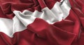 Latvia Flag Ruffled Beautifully Waving Macro Close-Up Shot Royalty Free Stock Photo