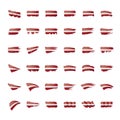 Latvia flag, vector illustration on a white background. Royalty Free Stock Photo