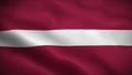 Latvia flag waving animation, perfect looping, 4K video background, official colors