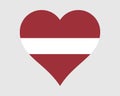 Latvia Heart Flag. Latvian Love Shape Country Nation National Flag. Republic of Latvia Banner Icon Sign Symbol. EPS Vector Royalty Free Stock Photo