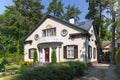 Exterior view ancient renovation wooden home in Jurmala, Latvia.