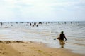 Latvia, Jurmala. Rest on the beach of the Gulf of Riga