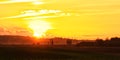 Latvia lettonia sunrise in fields of country Royalty Free Stock Photo