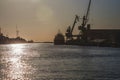 Latvia Liepaja port with ships