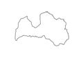 Latvia map outline country shape national borders state