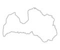 Latvia outline map