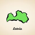 Latvia - Outline Map
