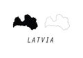 Latvia outline map national borders