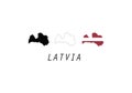 Latvia outline map national borders