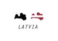 Latvia outline map national borders