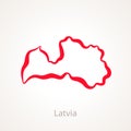 Latvia - Outline Map
