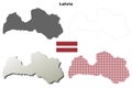 Latvia outline map set