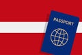 Latvia Passport. Latvian Flag Background. Vector illustration Royalty Free Stock Photo