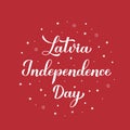 Latvia Proclamation Day calligraphy hand lettering. Latvian national holiday. Easy to edit vector template for