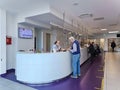 The reception desk at Pauls Stradins Clinical university hospital