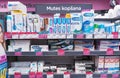 A large selection of tooth pastes, tooth rinse and oral care products on shelves