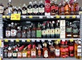 Large assortment of alcoholic beverages high quality of different manufacturers in shopping mall