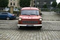 Old Ford van painted with symbols of peace and goodness, youth culture of Latvia appreciates retro style