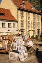 Latvia. Riga. Souvenirs seller in Skarnu street