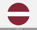 Latvia Round Circle Flag. Latvian Circular Button Banner Icon. EPS Vector