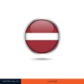 Latvia round flag vector design.