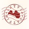 Latvia Stamp Postal. Map Silhouette Seal. Passport Round Design. Vector Icon. Design Retro Travel.