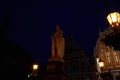 Latvia. Statue of Roland in the Town Hall Square in the Old Town of Riga. January 01, 2018