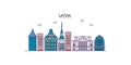 Latvia tourism landmarks, vector city travel illustration