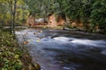 Latvia, Vidzeme Livonia, Gauja National Park, Cesis, Erglu klintis Eagle Rock and Gauja river