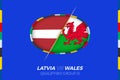 Latvia vs Wales icon for European football tournament qualification, group D