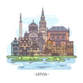 Latvian architecture buildings or Latvia landmarks