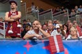 Latvian basketball fans, during game Royalty Free Stock Photo