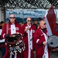 Latvian Fans near Minsk Arena