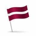 Latvian flag map pointer layout. Vector illustration. Royalty Free Stock Photo