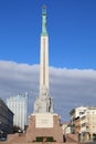 Latvian Freedom Monument. Riga, Latvia - 21. Mar 2021 Royalty Free Stock Photo