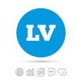 Latvian language sign icon. LV translation.