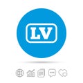 Latvian language sign icon. LV translation.