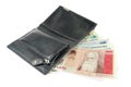 Latvian money in the wallet Royalty Free Stock Photo