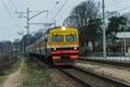 Latvian train approaching the Jurmala railways station