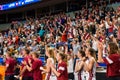 Latvian team and fans celebrate win Royalty Free Stock Photo