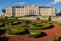 Latvian tourist landmark attraction - Rundale palace and french garden, Pilsrundale, Latvia Royalty Free Stock Photo