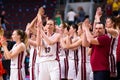 Latvian women`s national team after game