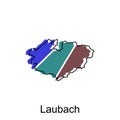 Laubach City of Germany map vector illustration, vector template with outline graphic sketch style on white background
