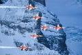 C-Series and Swis-Airforce performing a Air show at Lauberhorn ski world cup