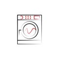 lauderette, machine, washer 2 colored line icon. Simple colored element illustration. lauderette, machine, washer outline symbol Royalty Free Stock Photo