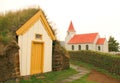 Laufas Sod House and Church Royalty Free Stock Photo