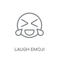Laugh emoji linear icon. Modern outline Laugh emoji logo concept Royalty Free Stock Photo