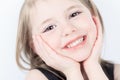 Laugh a little girl at the studio shooting Royalty Free Stock Photo